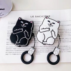 Funda para AirPods con diseño de gato de dibujos animados