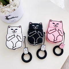 Funda para AirPods con diseño de gato de dibujos animados