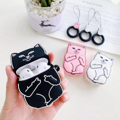 Funda para AirPods con diseño de gato de dibujos animados